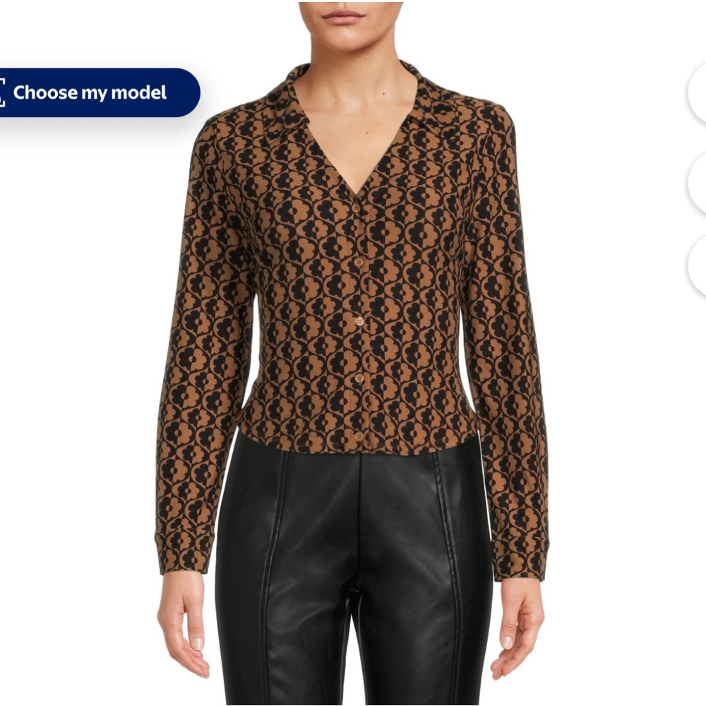 No Boundaries Brown and Black Button Down Shirt
